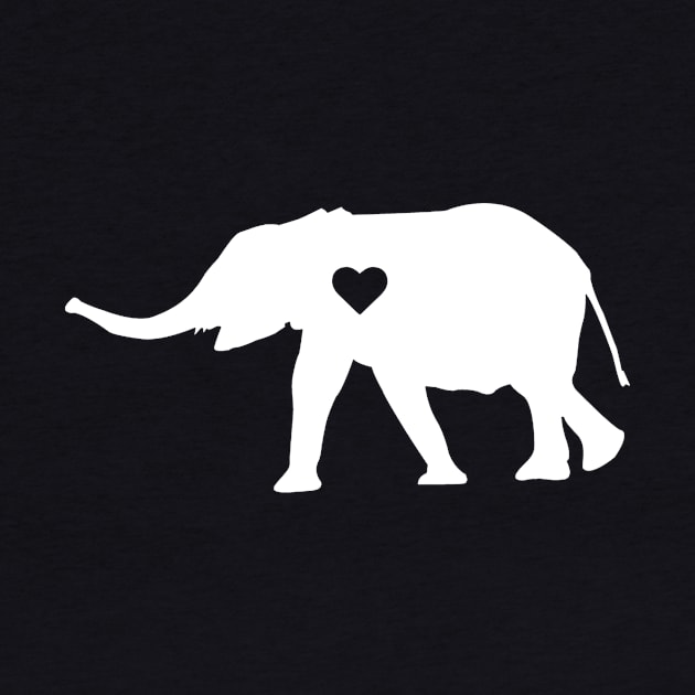 Elephant Silhouette Heart by LetsBeginDesigns